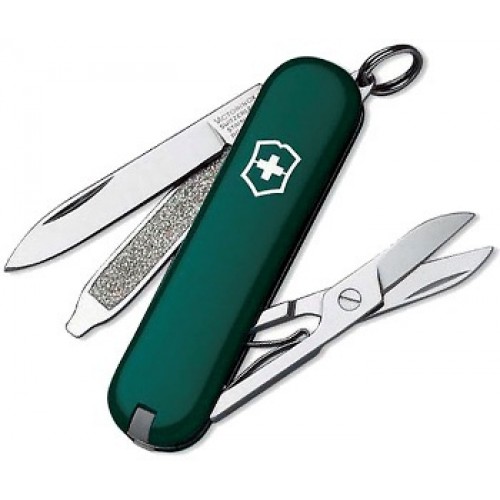 Нож-брелок Victorinox Classic, 58 мм, 7 функций, зеленый